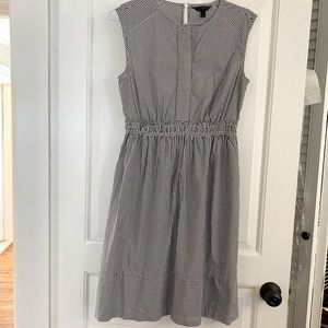 J Crew gray and white striped dress
